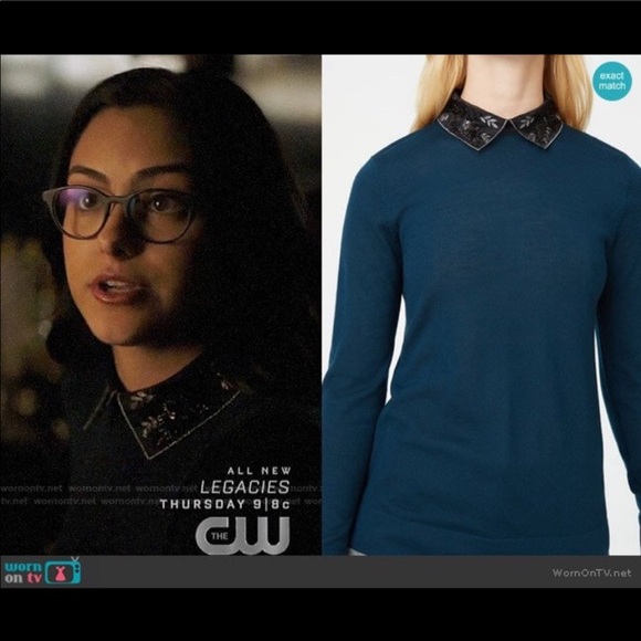 Club Monaco embellished onalee pink sweater